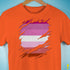 Pink Lesbian Ripped Reveal Premium Unisex T-Shirt - Orange