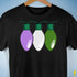 Genderqueer Pride Christmas Lights Premium Unisex T-Shirt - Black