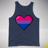 Bisexual Pride Pixel Heart Premium Tank Top - Navy