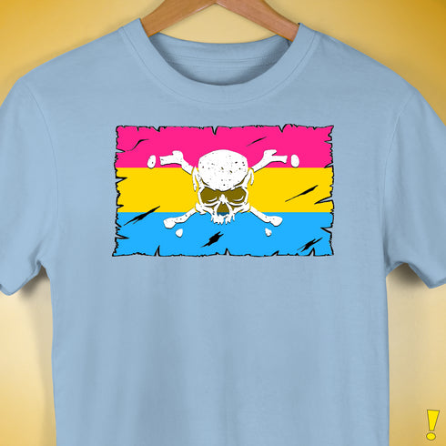 Pansexual Pride Pirate Flag Premium Unisex T-Shirt - Baby Blue