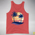Lesbian Pride Hammock Summer Beach Sunset Premium Tank Top - Red Triblend