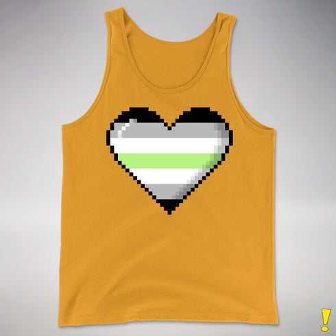 Agender Pride 8-Bit Pixel Heart Premium Tank Top - Gold