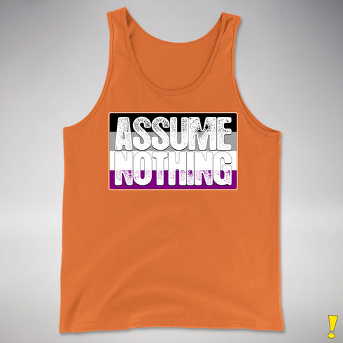 Assume Nothing Asexual Pride Flag Premium Tank Top - Orange