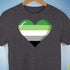 Aromantic Pride 8-Bit Pixel Heart Premium Unisex T-Shirt - Dark Grey Heather