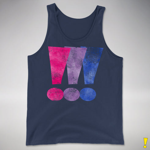 Bisexual Pride Exclamation Points Premium Tank Top - Navy