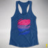 Bisexual Pride Flag Ripped Reveal Racerback Tank - Royal