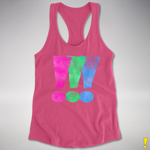 Polysexual Pride Exclamation Points Racerback Tank - Hot Pink
