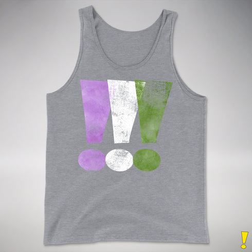 Genderqueer Pride Exclamation Points Premium Tank Top - Grey Heather