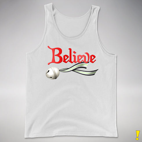 Believe Agender Pride Jingle Bell Premium Tank Top - White