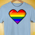 LGBTQ Pride8-Bit Pixel Heart Premium Unisex T-Shirt - Baby Blue