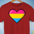 Pansexual Pride 8-Bit Pixel Heart Premium Unisex T-Shirt - Red