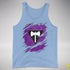 Lesbian Labrys Pride Flag Ripped Reveal Premium Tank Top - Blue Triblend