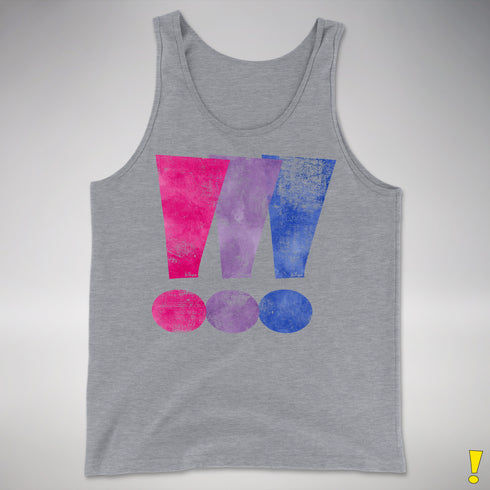 Bisexual Pride Exclamation Points Premium Tank Top - Grey Heather
