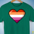 Lesbian Pride 8-Bit Pixel Heart Premium Unisex T-Shirt - Kelly Green
