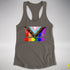 LGBTQ Progress Pride Grunge Exclamation Points Racerback Tank - Dark Grey