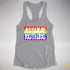 Assume Nothing LGBTQ Pride Flag Racerback Tank - Heather Grey