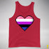 Genderfluid Pride Pixel Heart Premium Tank Top - Red