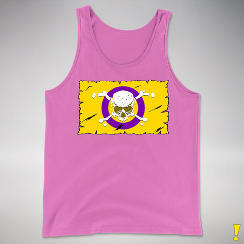 Intersex Pride Pirate Flag Premium Tank Top - Neon Pink