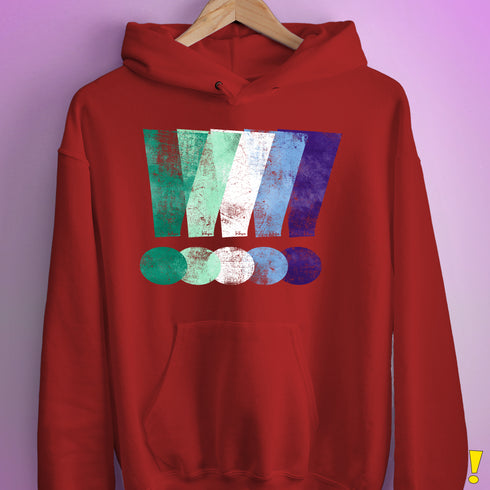 MLM Gay Pride Grunge Exclamation Points Hoodie - Red