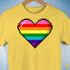 Gilbert Baker Original LGBTQ Gay Rainbow Pride 8-Bit Pixel Heart - Yellow