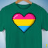 Pansexual Pride 8-Bit Pixel Heart Premium Unisex T-Shirt - Kelly Green