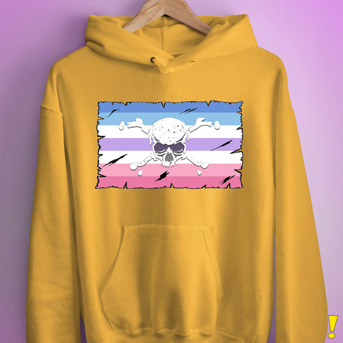 Bigender Pride Pirate Flag Hoodie - Mustard