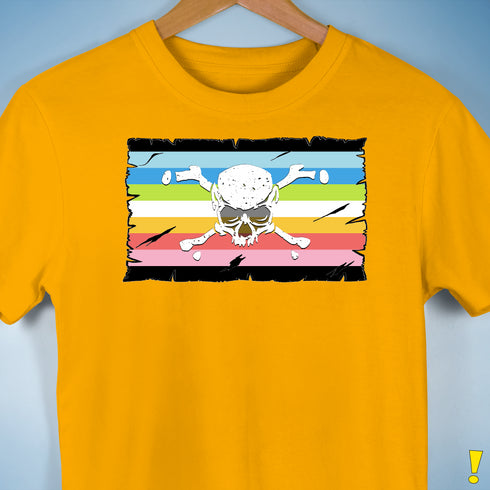 Queer Pride Pirate Flag Premium Unisex T-Shirt - Gold