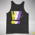 Nonbinary Pride Grunge Exclamation Points Premium Tank Top - Charcoal Triblend