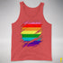 Original Gilbert Baker LGBTQ Gay Pride Flag Ripped Reveal Premium - Red Triblend