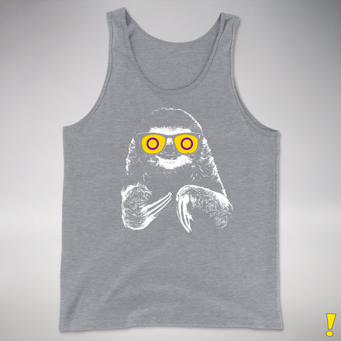 Pride Sloth Intersex Flag Sunglasses Premium Tank Top - Grey Heather