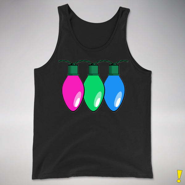 Polysexual Pride Christmas Lights Premium Tank Top - Black