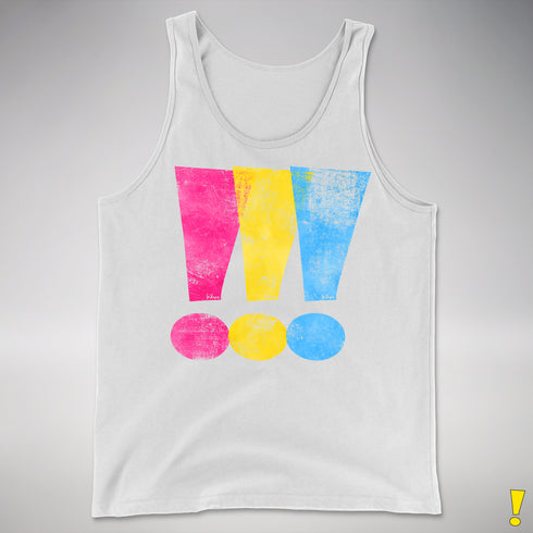 Pansexual Pride Exclamation Points Premium Tank Top - White