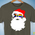 Santa’s LGBTQ Progress Pride Flag Shades Premium Unisex T-Shirt - Army