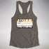 Assume Nothing Bear Pride Flag Racerback Tank - Dark Grey