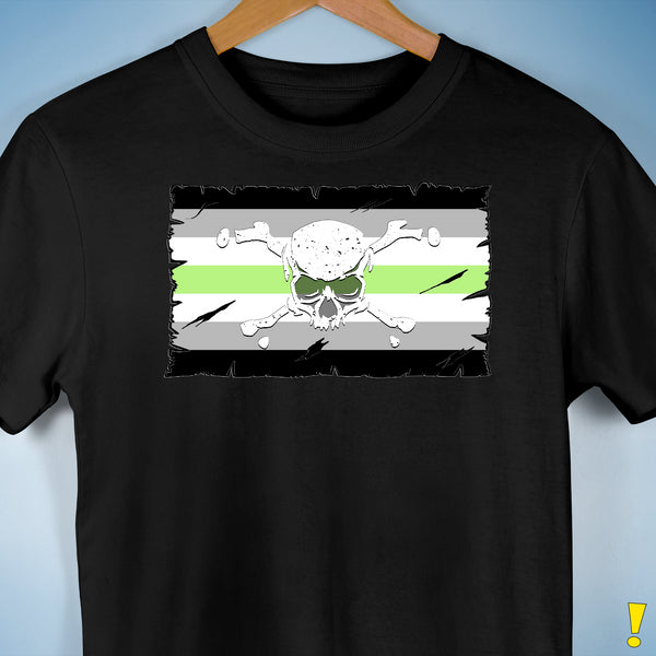 Agender Pride Pirate Flag Premium Unisex T-Shirt - Black