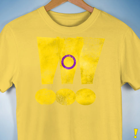 Intersex Pride Grunge Exclamation Points Premium Unisex T-Shirt - Yellow