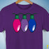 Bisexual Pride Christmas Lights Premium Unisex T-Shirt - Purple
