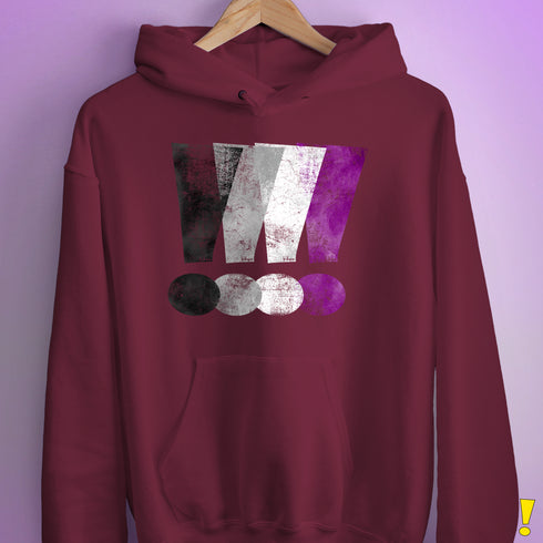 Asexual Pride Exclamation Points Hoodie - Maroon