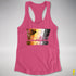 Bear Pride Grunge Exclamation Points Racerback Tank - Hot Pink