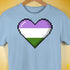 Genderqueer Pride 8-Bit Pixel Heart Premium Unisex T-Shirt - Baby Blue