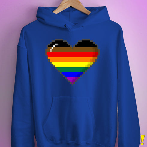 Philly LGBTQ Pride 8-Bit Pixel Heart Hoodie - Royal Blue