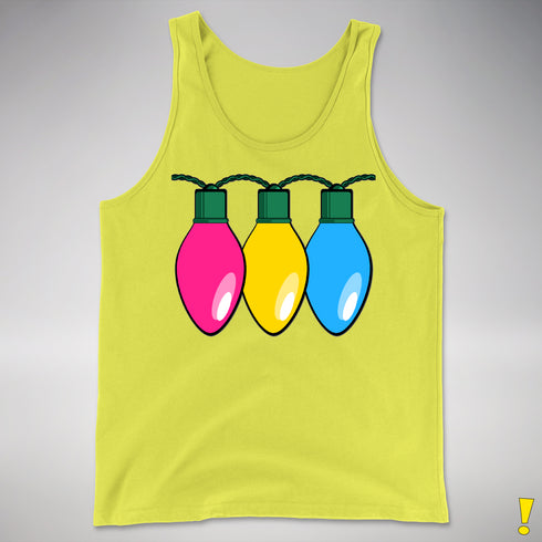 Pansexual Pride Christmas Lights Premium Tank Top - Neon Yellow