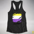 Nonbinary Pride Flag Ripped Reveal Racerback Tank - Black