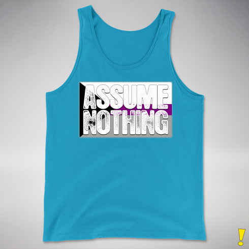 Assume Nothing Demisexual Pride Flag Premium Tank Top - Neon Blue