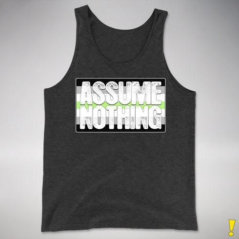 Assume Nothing Agender Pride Flag Premium Tank Top - Charcoal Triblend