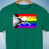 LGBTQ Progress Pride Pirate Flag Premium Unisex T-Shirt - Kelly Green