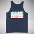 Assume Nothing Queer Pride Flag Premium Tank Top - Navy