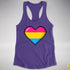 Pansexual Pride 8-Bit Pixel Heart Racerback Tank - Purple