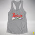 Believe Genderqueer Pride Jingle Bell Racerback Tank - Heather Grey