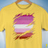 Pink Lesbian Ripped Reveal Premium Unisex T-Shirt - Yellow